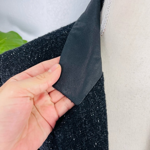 Vintage Ann Tjian For Kenar Petite Tweed Charcoal Mini Skirt Blazer Suit SET - Picture 5 of 13